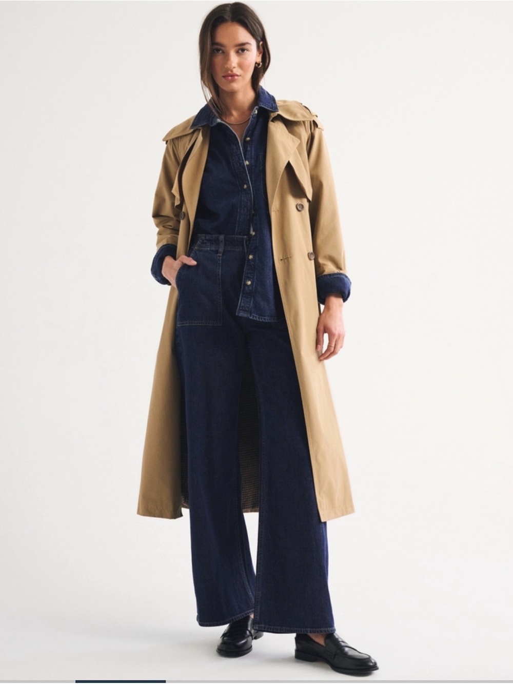 Oversized Linen-Blend Denim Shirt - Picture 2 of 8